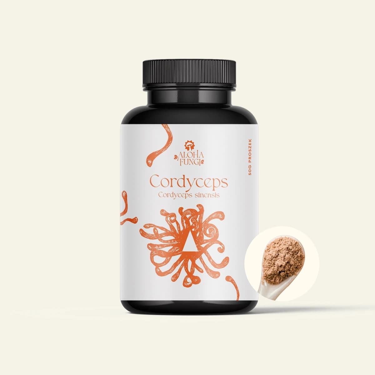 Cordyceps, opakowanie produktu Aloha Fungi